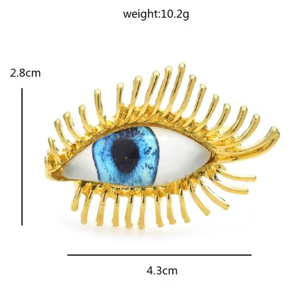 Betsey Johnson Evil Eye Protection Silver Blue Eyes Brooch - Picture 4 of 7